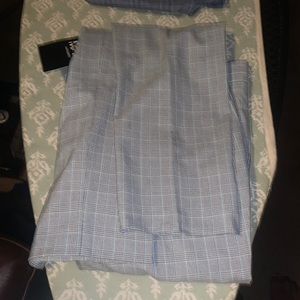 Skinny gray check suit trousers